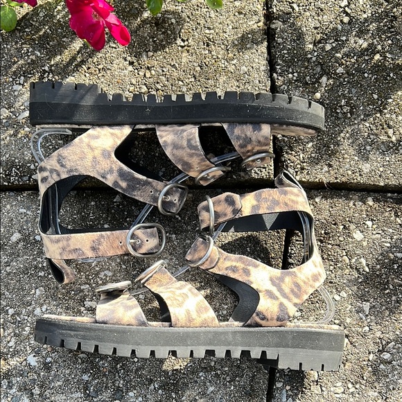 ALLSAINTS | Gladiator Raquel | Leopard Print Sandals | Size 9 - Picture 8 of 16